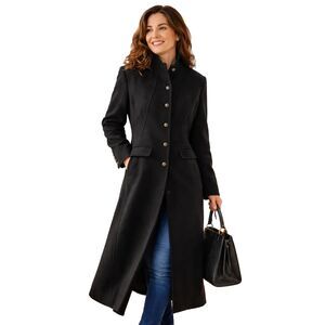 Peruvian Connection Baby Alpaca Wool Coat Black Long Women's 18